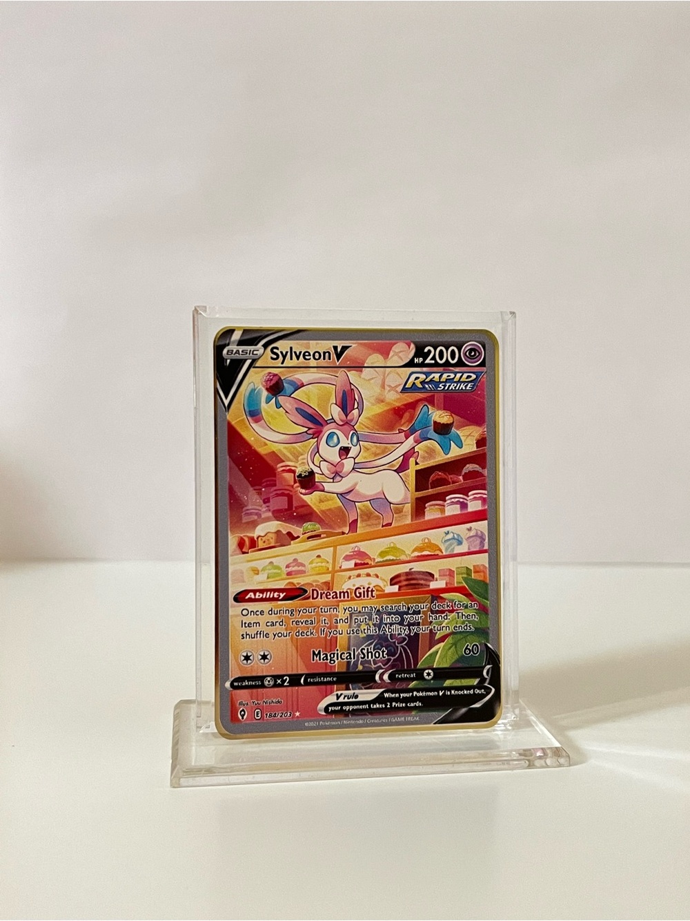Pokemon Sylveon Vmax 212/203 Evolving Skies Metal Gold Card / Fan Art